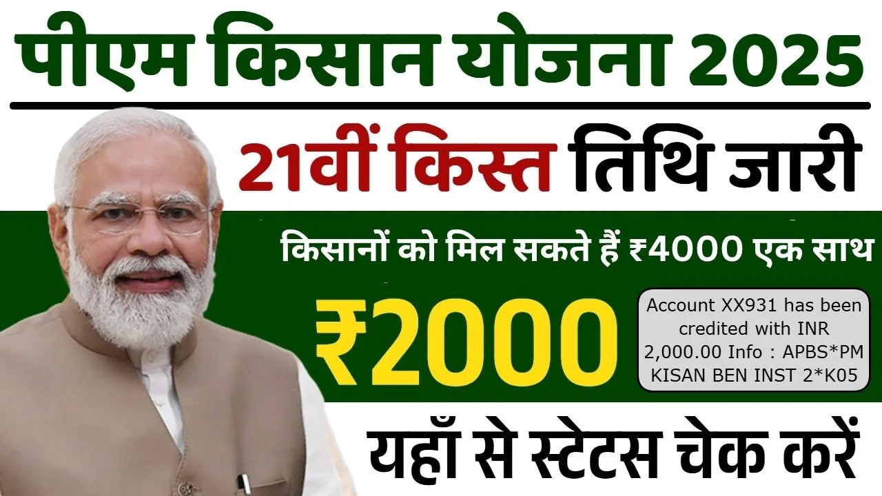 PM Kisan 21वीं किस्त भुगतान तिथि