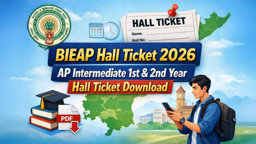 BIEAP Hall Ticket 2026 AP Intermediate 1st & 2nd Year Hall Ticket Download banner image.