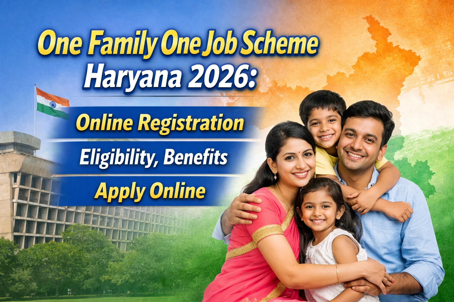 One Family One Job Scheme Haryana 2026 online registration eligibility benefits apply online banner