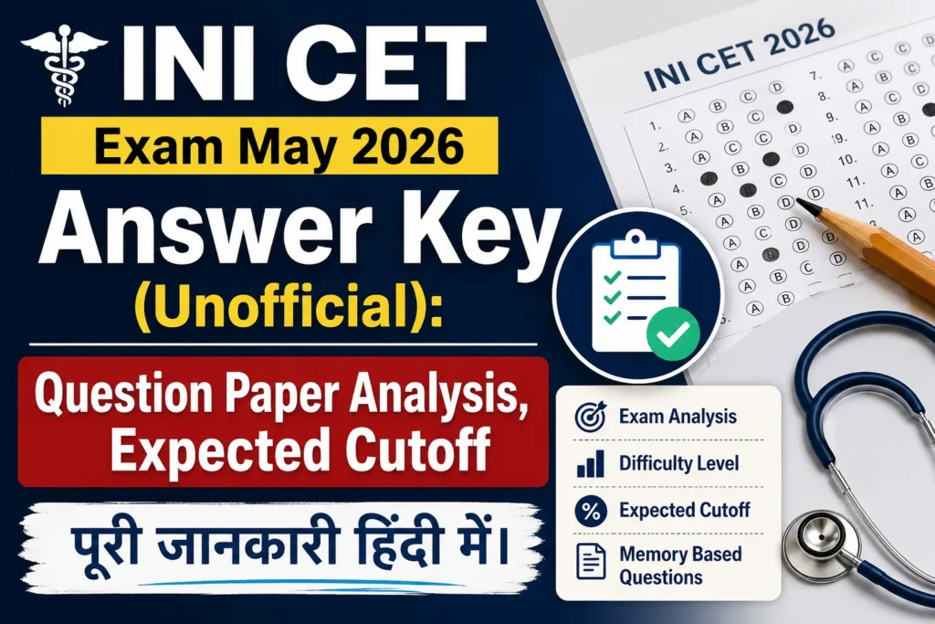 INI CET Exam May 2026 Answer Key