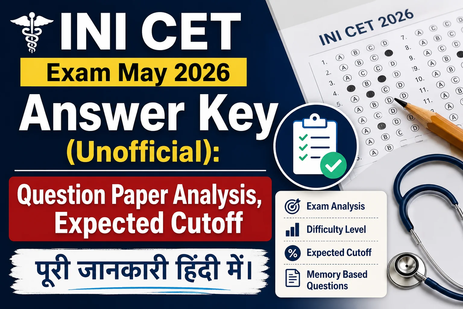 INI CET Exam May 2026 Answer Key
