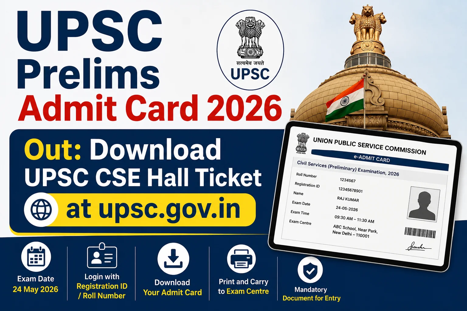 UPSC Prelims Admit Card 2026 Out